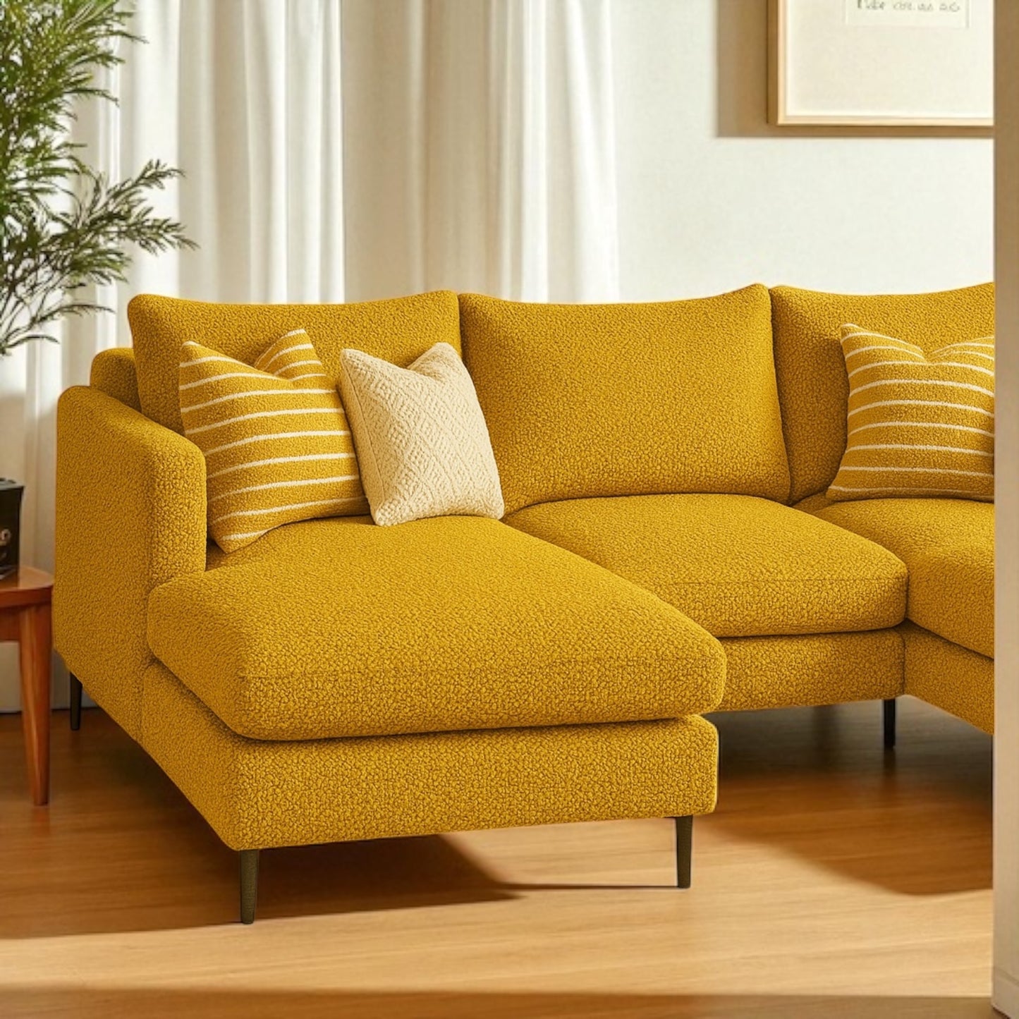 Modern Luxe Bouclé Fabric - Mustard Yellow