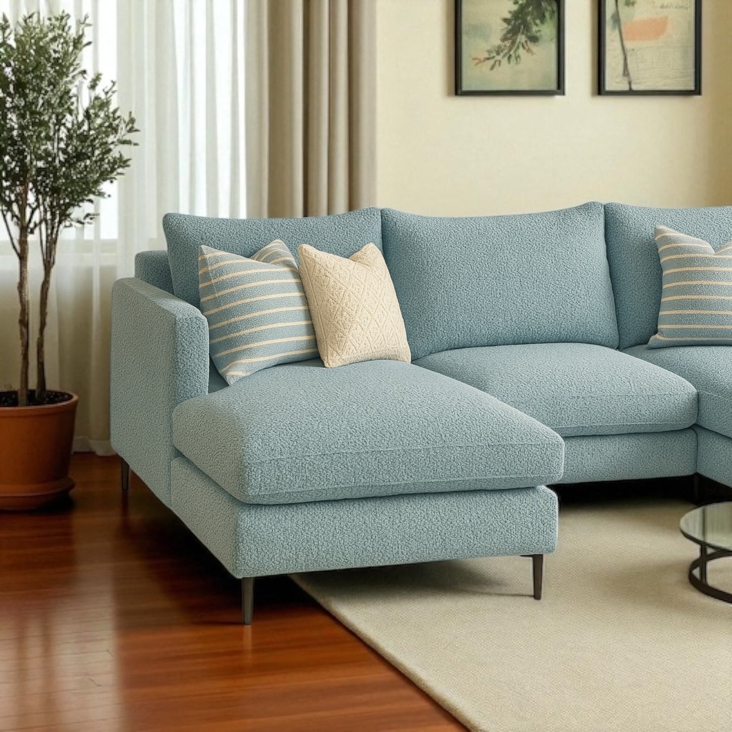 Modern Luxe Bouclé Fabric - Baby Blue