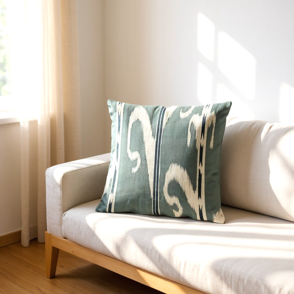 Ikat Scroll Cushion