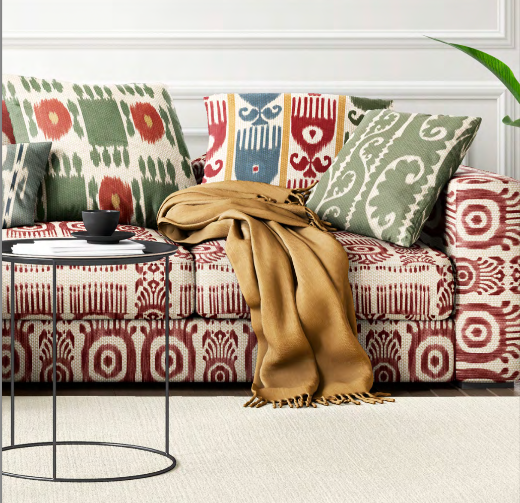 Talisman Eye Fabric – Dark Red