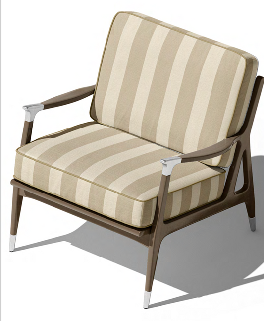 Atelier Stripe Velvet Fabric - Beige Mix