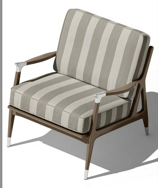 Atelier Stripe Velvet Fabric - Greige Mix