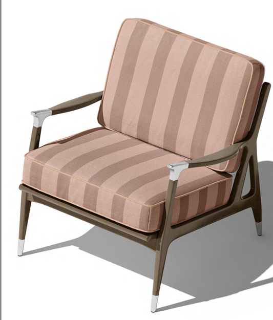 Atelier Stripe Velvet Fabric - Clay Mix