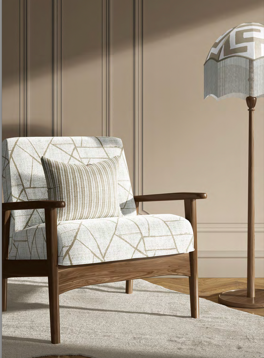 Modern Shard Fabric - Ivory with Sand detail