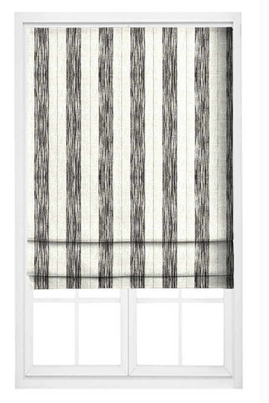 Artisan Stripes Fabric - Ivory with Black detail