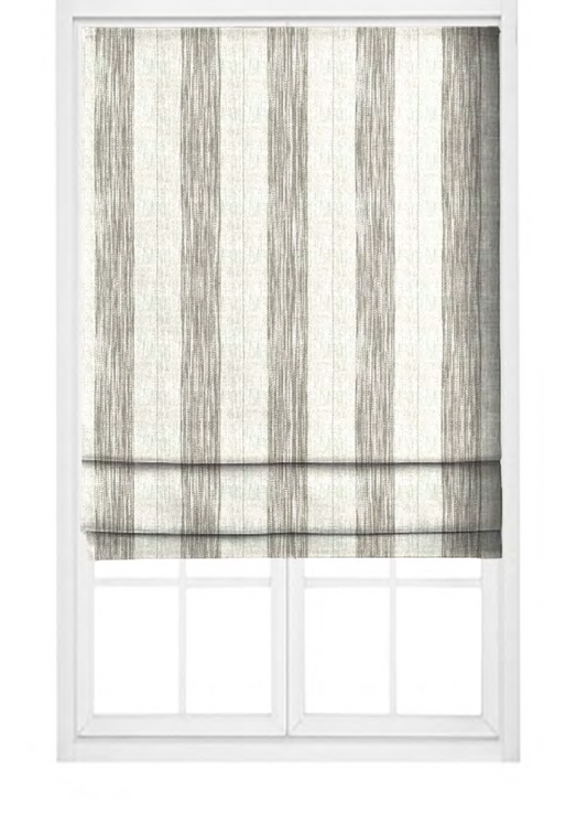 Artisan Stripes Fabric - Ivory with Greige detail