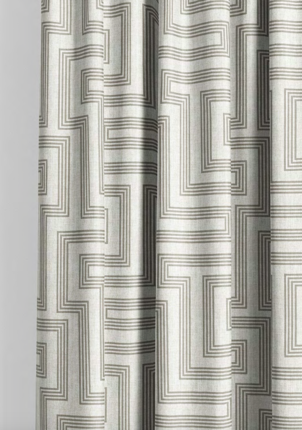 Deco Maze Fabric III - Ivory with Greige detail
