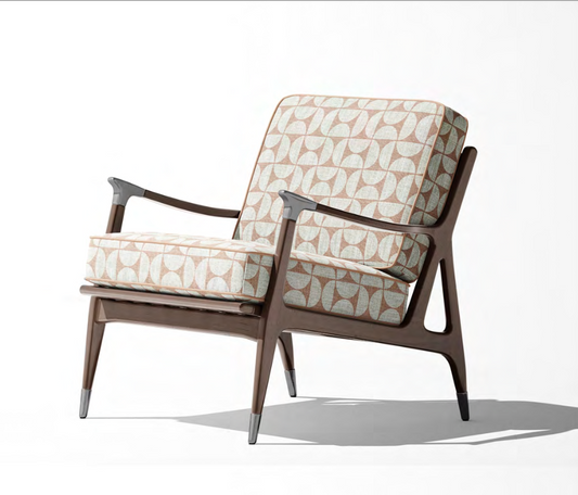 Retro Grid Fabric - Ivory with Blush Pink detail