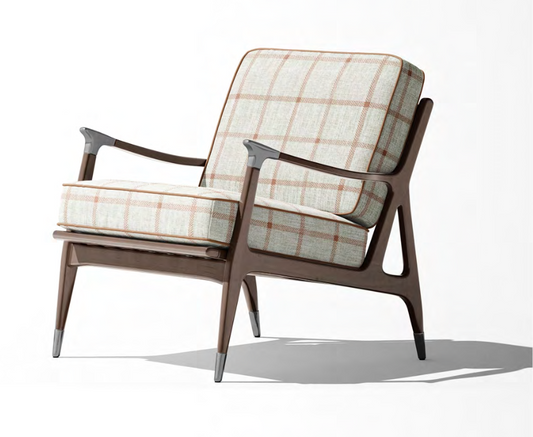 Heritage Check Fabric - Ivory with Blush Pink detail