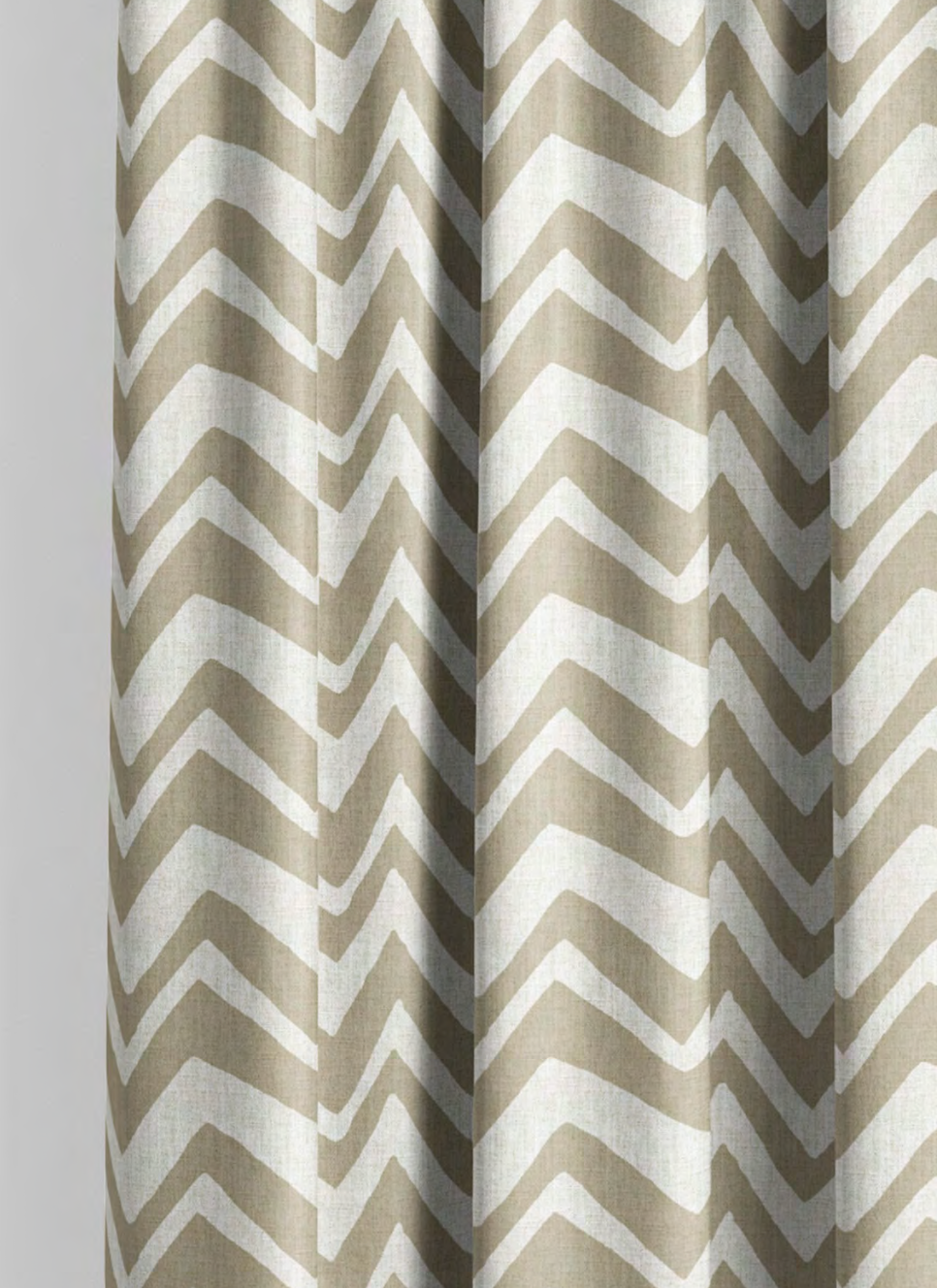 Zigzag Fabric - Ivory with Beige detail