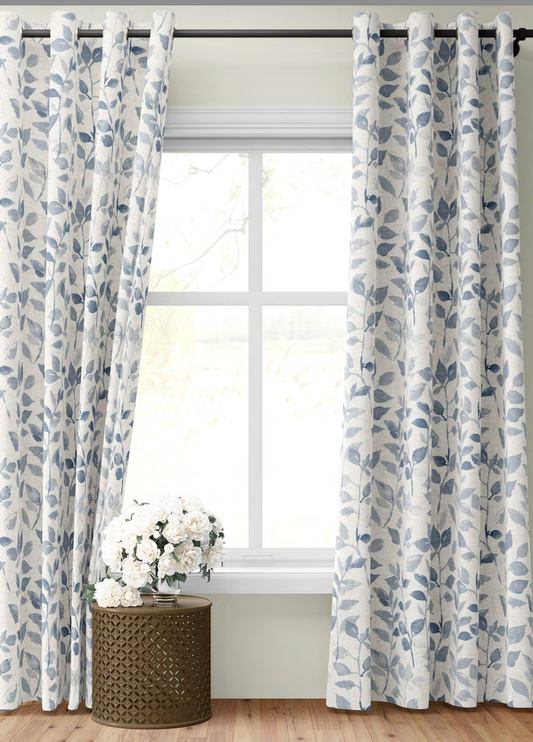 Leaf Whisper Fabric – Indigo