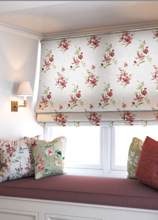 Climbing Rose Fabric – Crimson