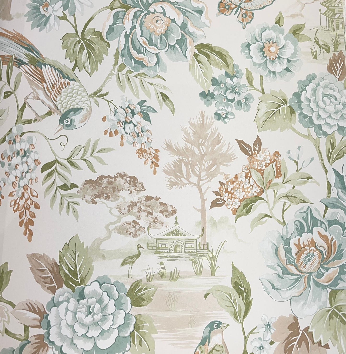 Sky Blue Chinoiserie Wallpaper