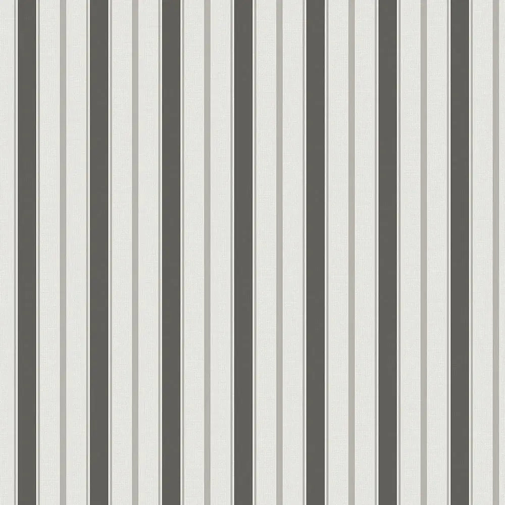Balanced Stripes Wallpaper – Charcoal Grey