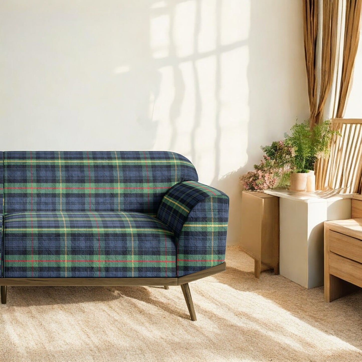 Modern Grid Plaid Fabric