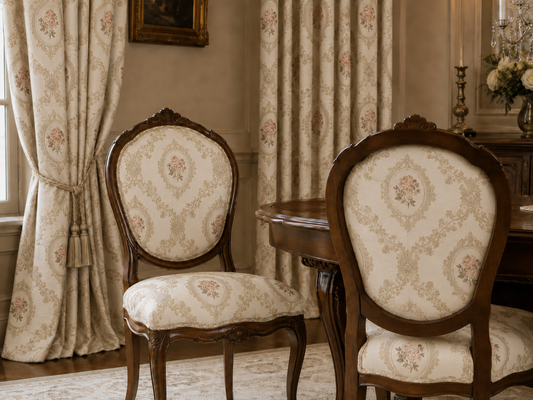 Rosalie Fabric - Ivory & Blush