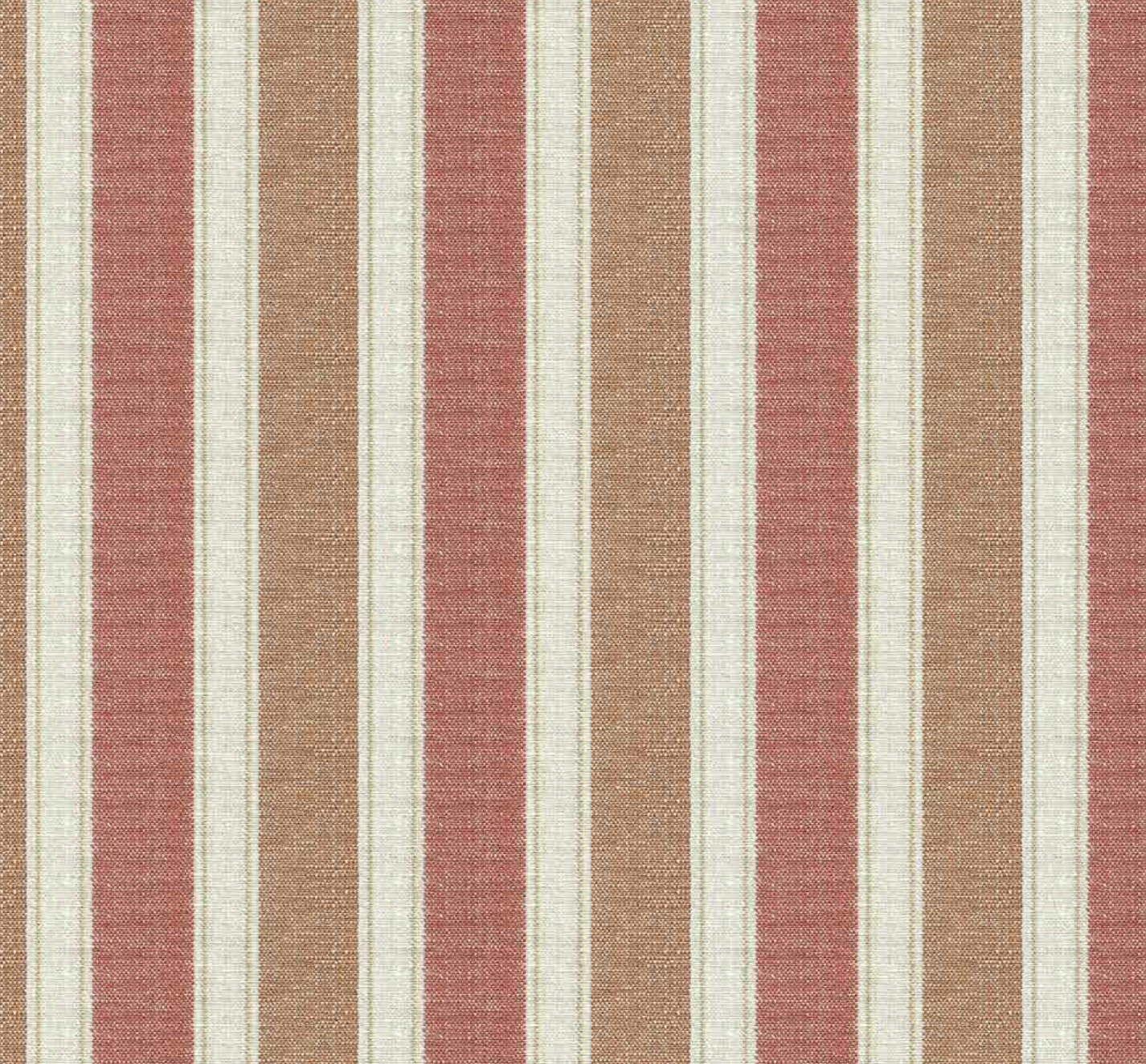 Muted red and apricot bold stripe fabric styled detail