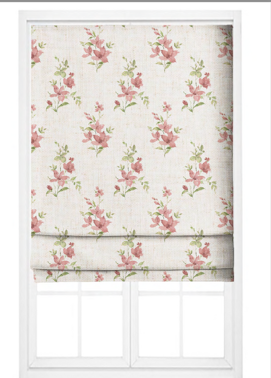 Close-up detail of blush climbing rose fabric