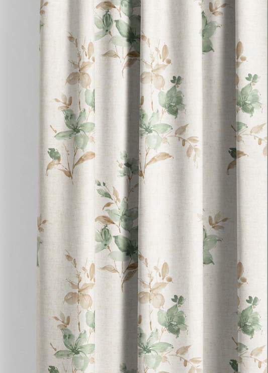 Close-up detail of green climbing rose fabric