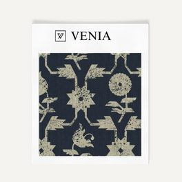 Blue contemporary canvas upholstery fabric swatch by Venia Home