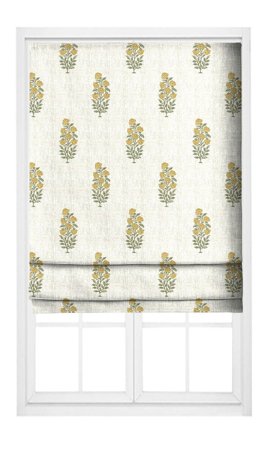 Yellow flowers Floral Reverie fabric detail