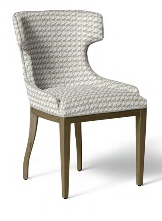 Close-up detail of ivory and grey heritage houndstooth fabric
