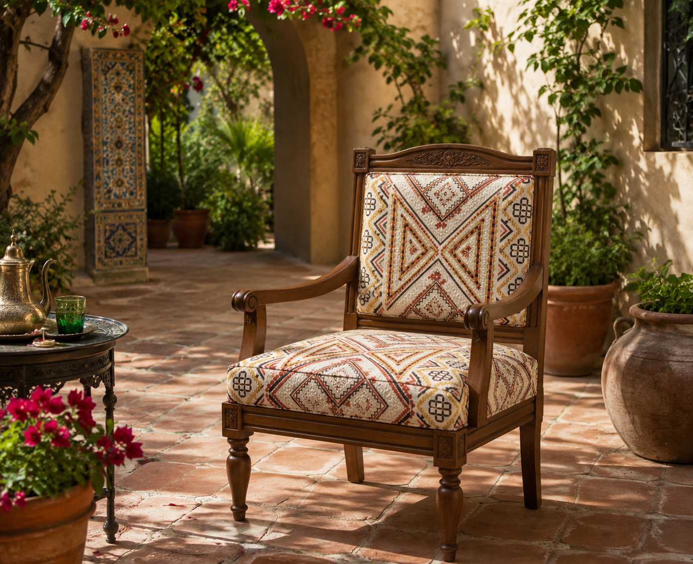 Diamond Lattice Fabric Stone – room setting | Venia Home