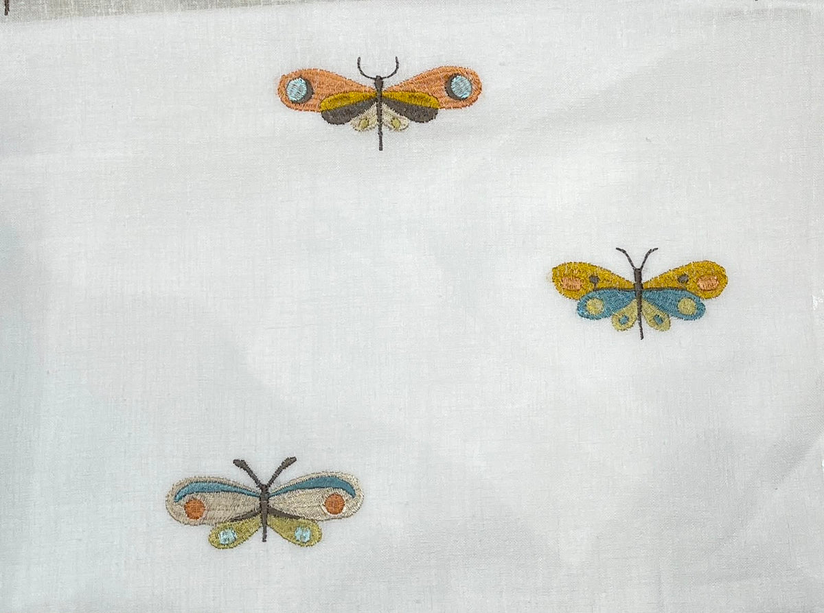 Dragonfly Garden Sheer Fabric Earth – room setting | Venia Home