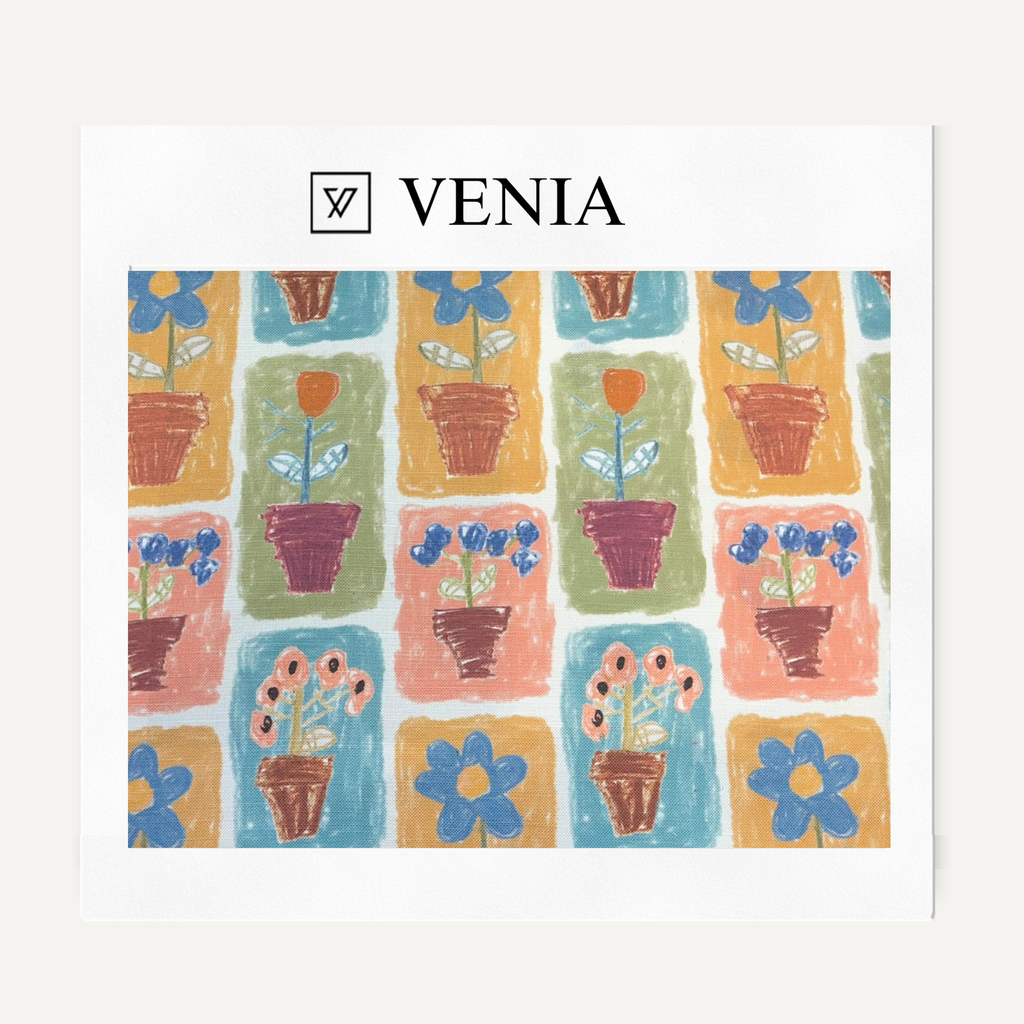 Pots Fabric – illustrated printed curtain and upholstery fabric | Venia Home