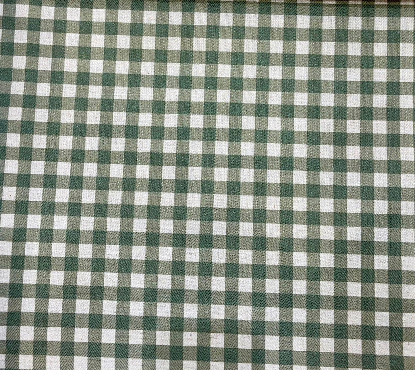Small Check Gingham Fabric Green – room setting | Venia Home