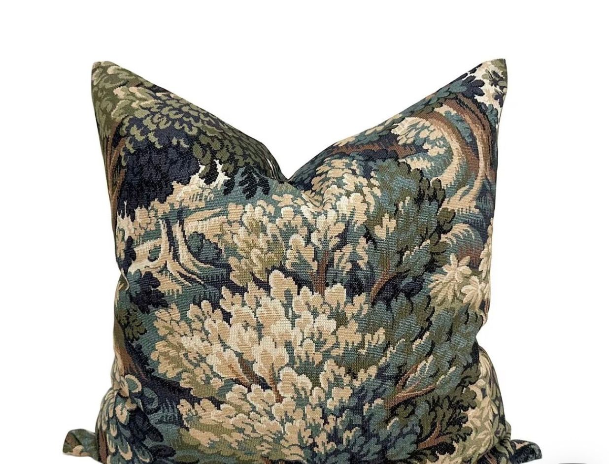 Woodland Estate Fabric Blue – room setting | Venia Home
