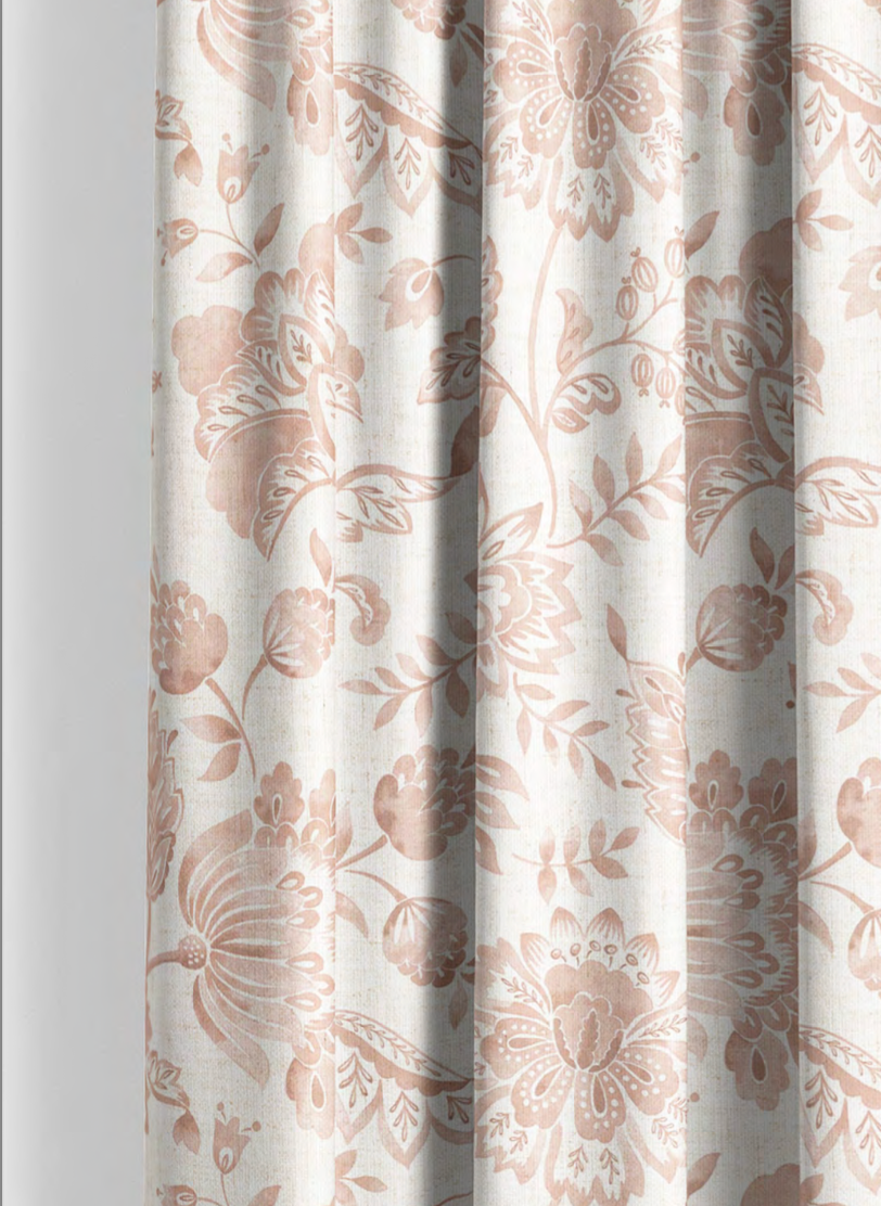 Close-up detail of pink royal garden fabric