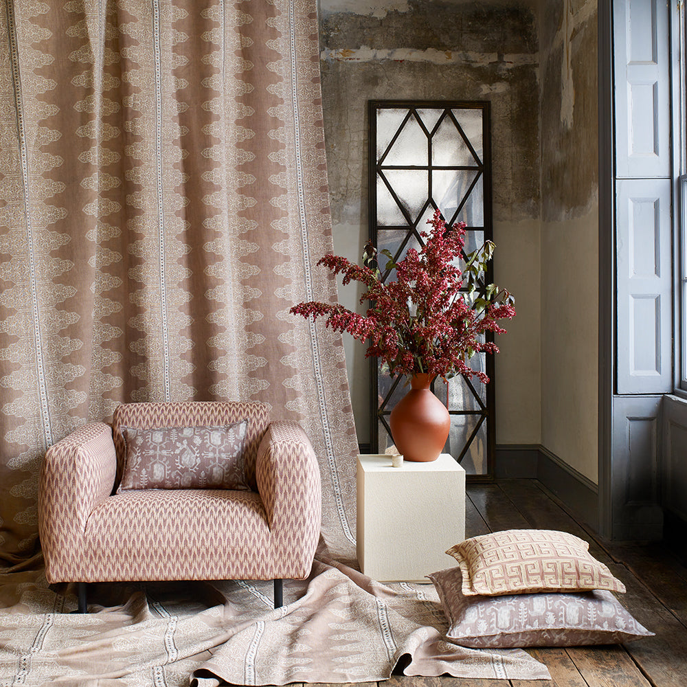 Spice route impressions fabric collection styled detail 1