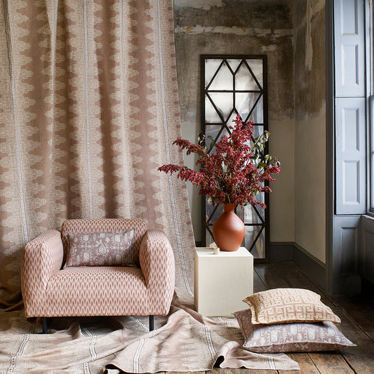 Spice route impressions fabric collection styled detail 1