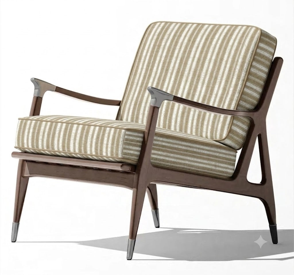 Beige tonal stripe fabric detail