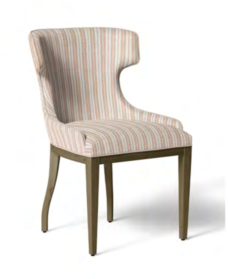 Close-up detail of blush pink tonal stripe fabric