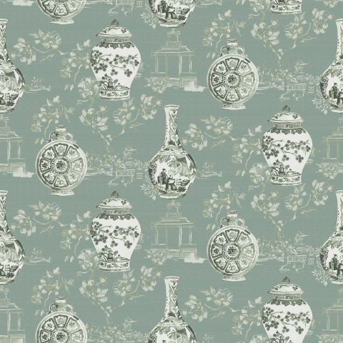 Close-up detail of sage Tsubo Japanese Shibui fabric