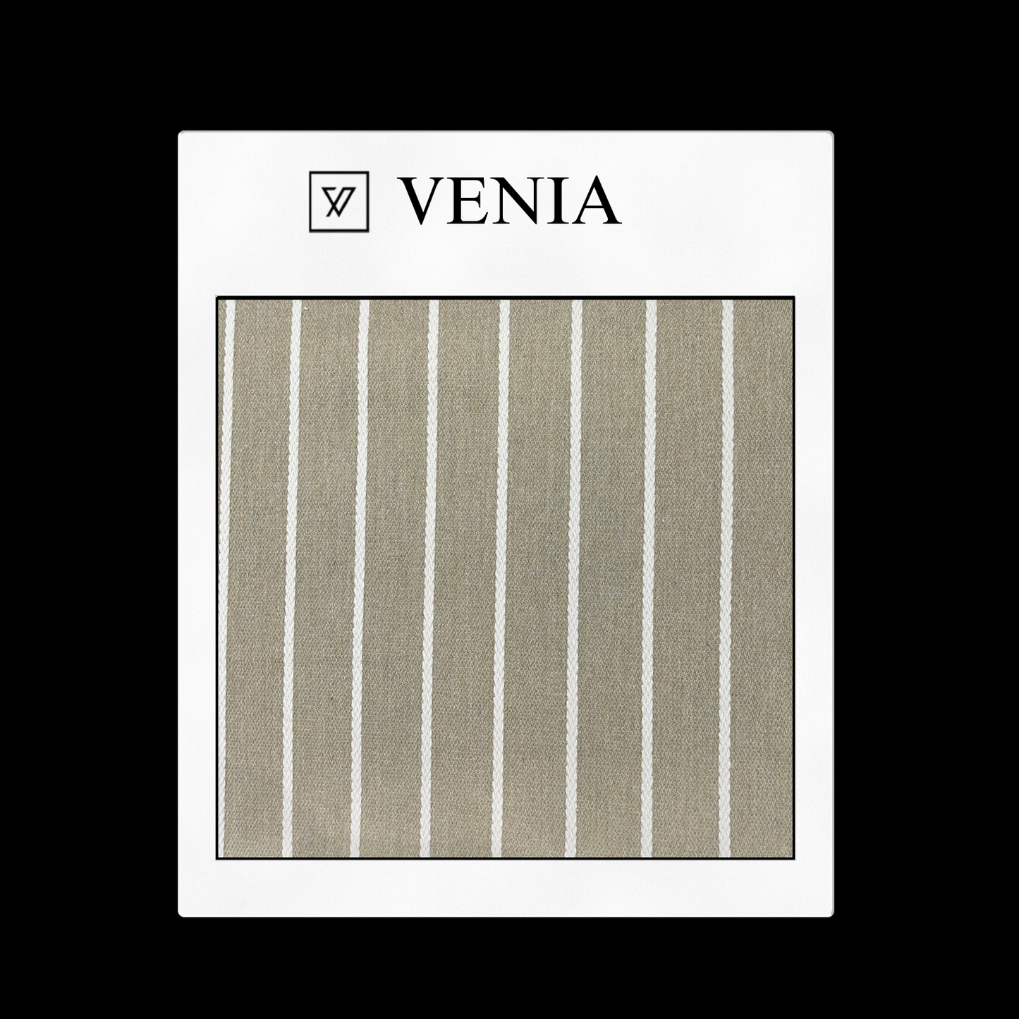 piece of curtain and upholstery fabric on a 'VENIA' monogrammed mockup