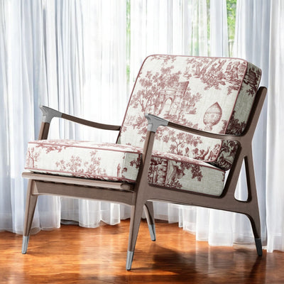 Classic French Toile Fabric - Redwood