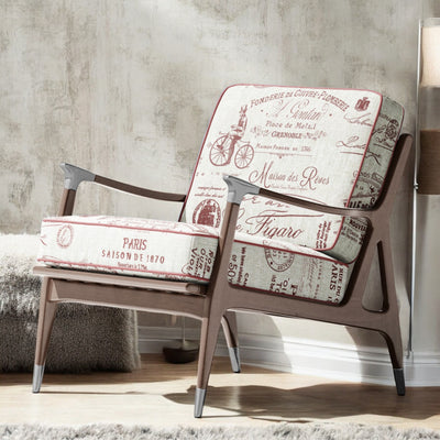 Parisian Script Fabric - Redwood