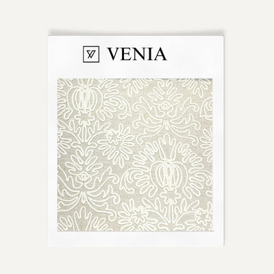 Rope Damask Fabric - Ivory
