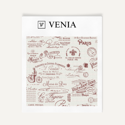 Parisian Script Fabric - Redwood