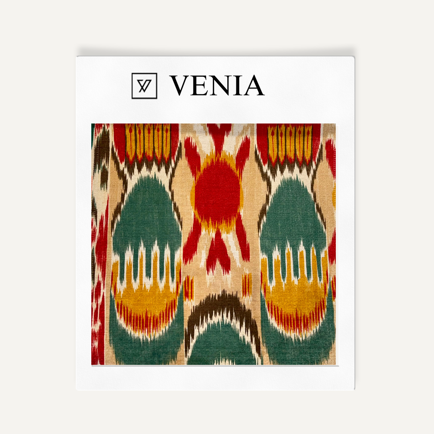 Corolla Ikat Fabric - Teal & Rust