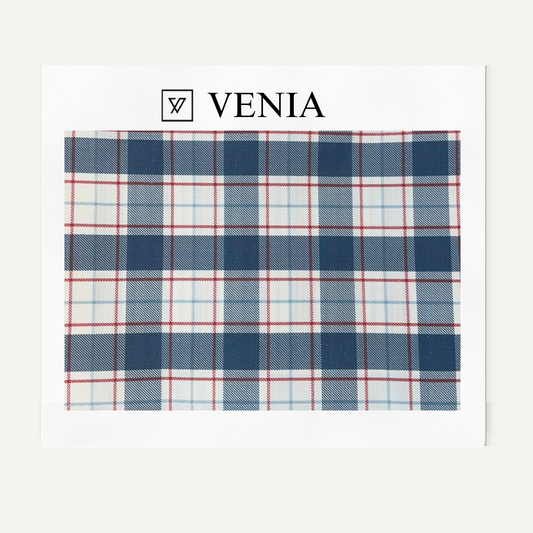 Highland Plaid Fabric - Navy Blue