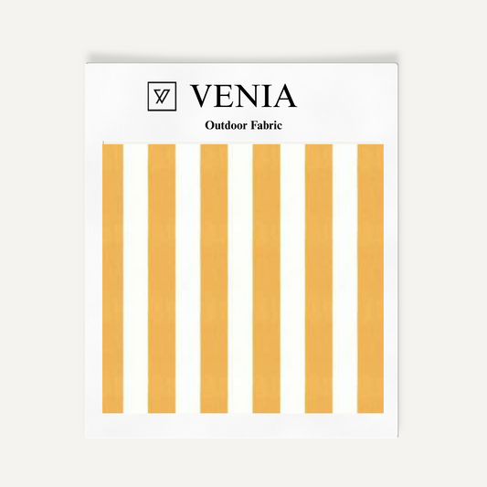 Patio Stripes Fabric - Yellow & White