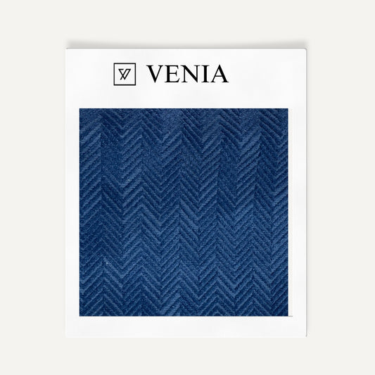 Textured Chevron Fabric – Indigo Blue