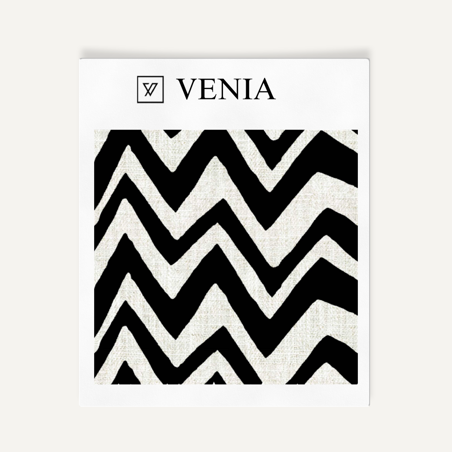 Zigzag Fabric - Ivory with Black detail