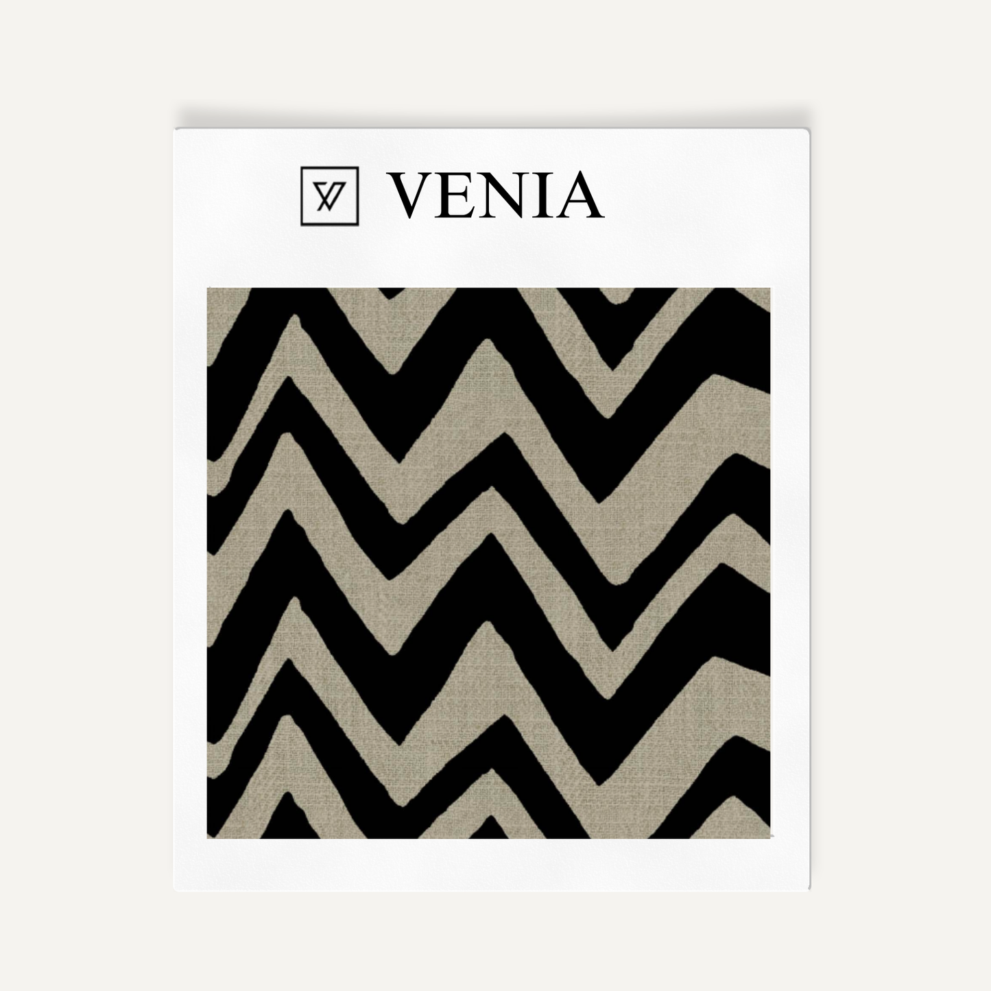 Zigzag Fabric - Taupe with Black detail