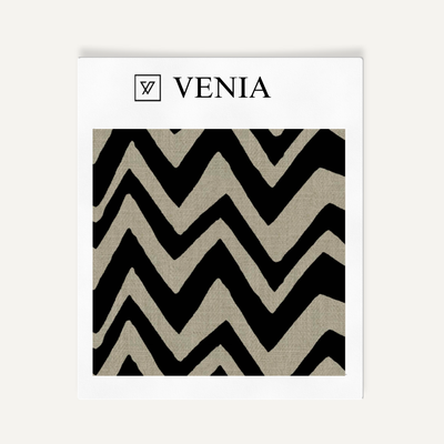 Zigzag Fabric - Taupe with Black detail
