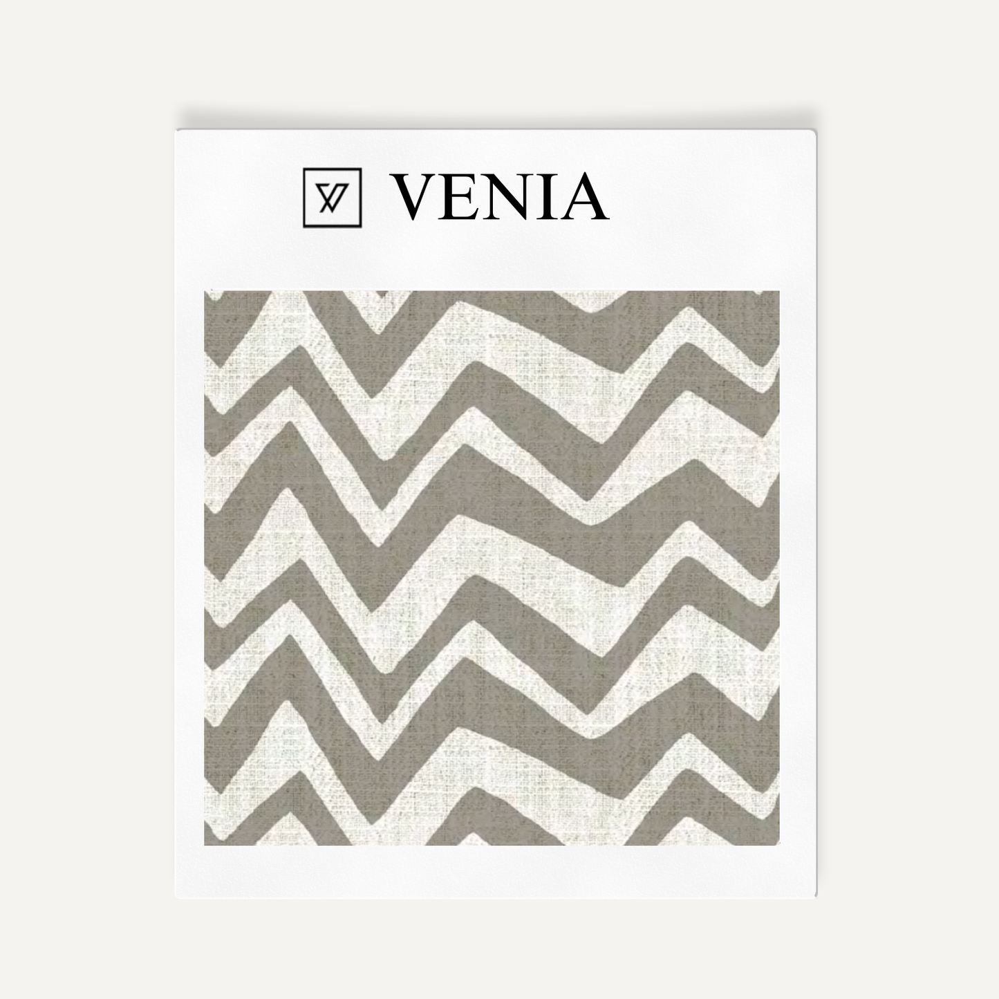 Zigzag Fabric - Ivory with Grey detail